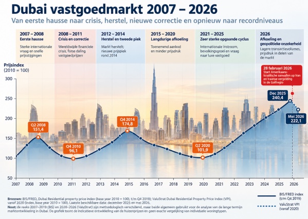 Ontwikkeling vastgoedmarkt Dubai 2007-2026
